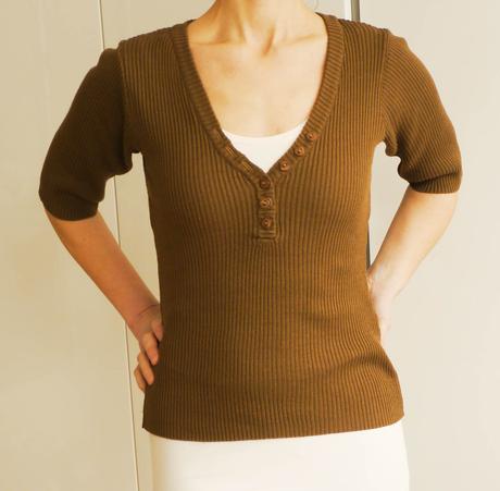 Hnedy svetrik s kratkym rukavem 3 suisses 34/36, 34