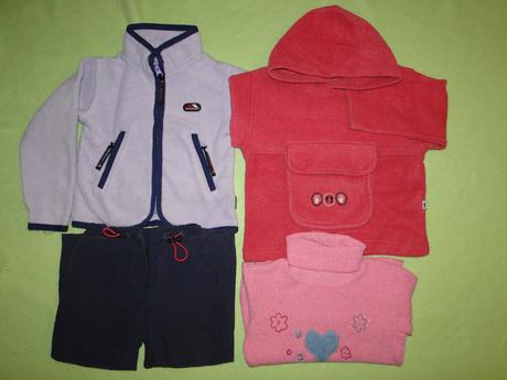 4ks v.98 mikina/bunda šusťákové kalhoty svetr, 86–98