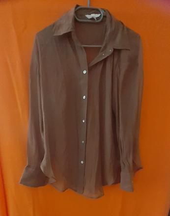 Hnědá halenka průsvitná, h&m,xs