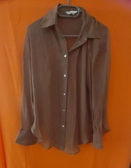 Hnědá halenka průsvitná, h&m,xs
