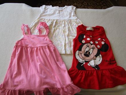 3x pěkné letní šatečky, vel. 80-86 (12-18 měsíců), f&f,80