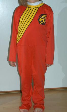 Karnevalový červený kostým power rangers,