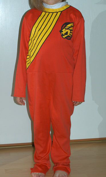 Karnevalový červený kostým power rangers,