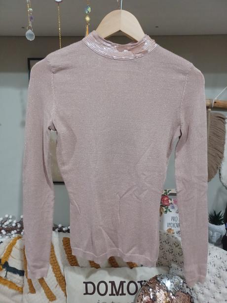 Třpytivý svetr s flitry rolák 158/xs, orsay,158