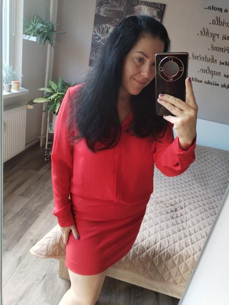 Halenka l xl 40 42 červená, h&m,l