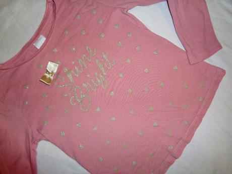 Krásné růžové tričko - zlatá srdíčka, palomino,116