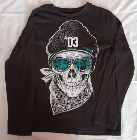 Chlapecké triko dlouhý rukáv s lebkou c&a, c&a,158