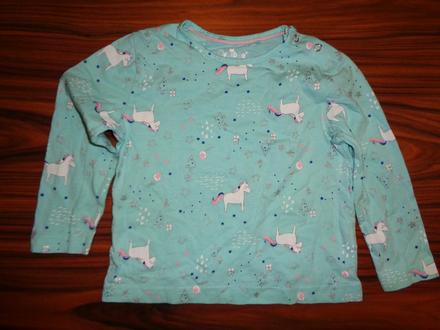 Krásné limetkově zelené tričko s jednorožci 86/92, kuniboo,86