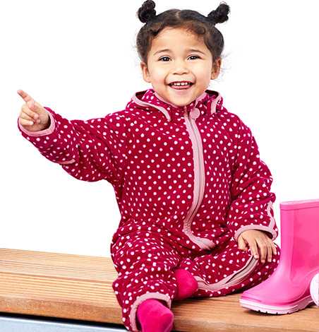 Puntíkovaná mikrofleecová kombinéza overal tchibo, tchibo,86 / 92