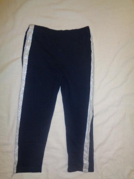 Modré slabší tepláky se stříbrnými pruhy, kiki&koko,116