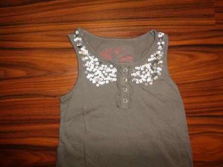 Krásné khaki letní tílko nebo šaty s flitry, next,116