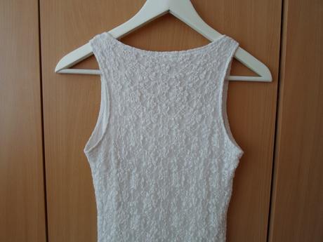 Bílé krajkové tričko tílko bílý top amisu, amisu,xs