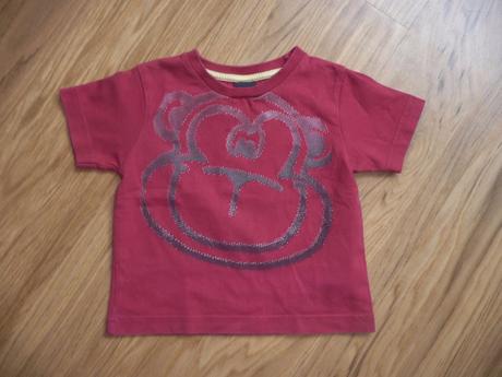 Červené tríčo next s opičákem na 9-12m-vel.80, next,80