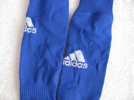 Dětské modré fotbalové štulpny adidas, adidas,140