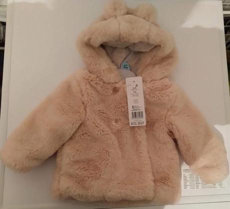 F&f nový chlupatý kabátek s oušky, f&f,74