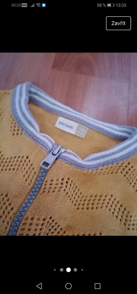 Dětský hořčicově žlutý svetřík na zip, john lewis, john lewis,80
