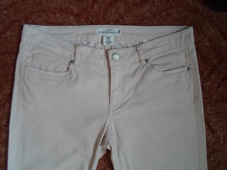 Růžové kalhoty rifle džíny, h&m,38