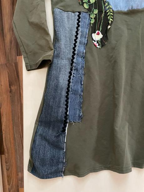 Khaki vintage šaty či tunika, vel cca s/m,měřte, u, s