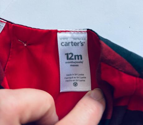 Ob/ šaty červeno černé - v.12 měsíců, carter's,80