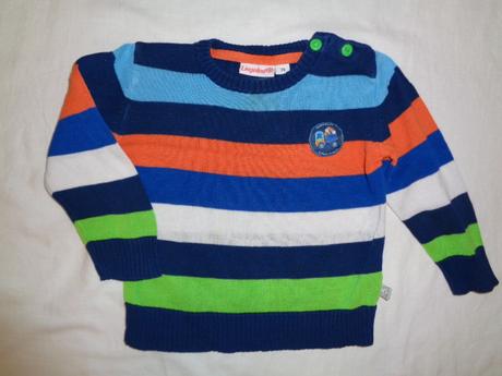 Super barevný pruhovaný přízový svetr, 74