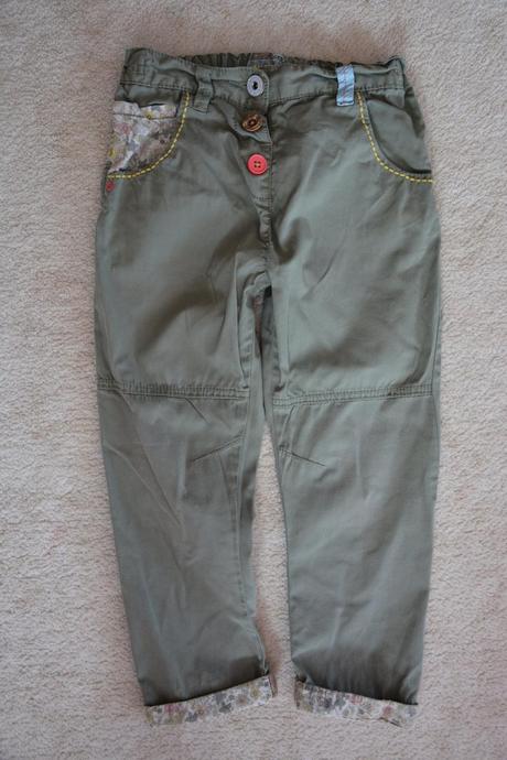 Khaki plátěné kalhoty, next,110