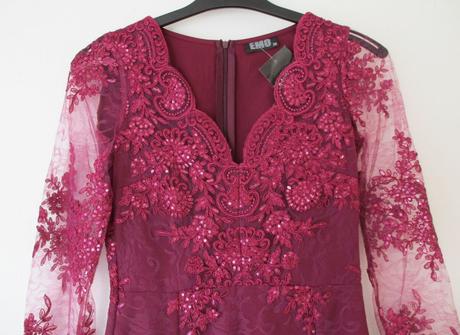 Dámské krajkové šaty vínové emo s 36, 36 / s