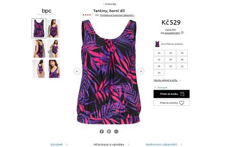 Tankiny tílko, bonprix,54