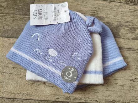 Čepice 3pack one size, little star,62 / 68 / 74