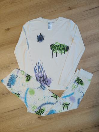 Chlapecké dvojdílné bavlněné dlouhé pyžamo h&m 170, h&m,170