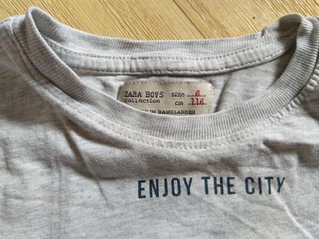 Tričko s dl. šedé paris, zara,116