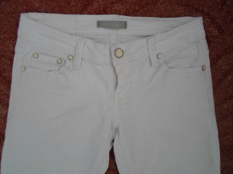 Bílé kalhoty rifle džíny 3/4 capri, 38