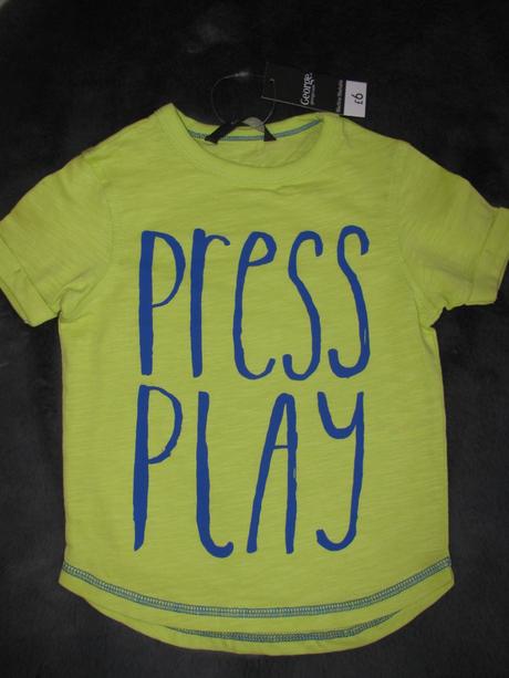 Zelenožluté bavlněné tričko s nápisem, george,92