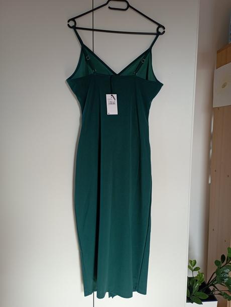 Nabírané šaty s rozparkem lesní zeleň, gate,38 / m