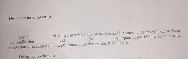 Mohu čerpat dovolenou na zotavenou mezi mateřskou a rodičovskou?