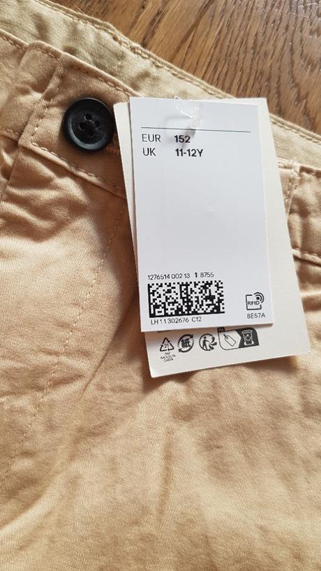 Bavlněné kraťasy chino, béžové, 152, h&m,152