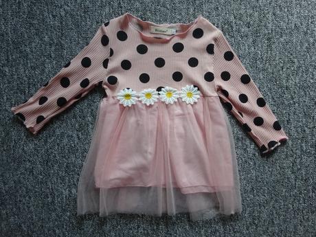 Šaty s puntíkem sedmikráska, vel. 92/98, 92