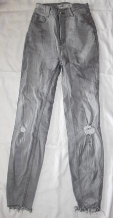 Ub133. šedé, dřené džíny 14-16 let, 34