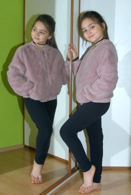 Starorůžový chlupatý kožíšek na jaro/podzim, pepco,140