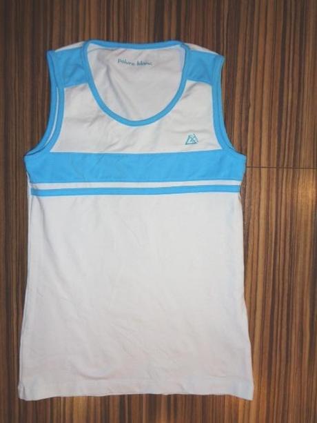 Nádherné bílotyrkysové funkční tílko-poivre blanc, 152