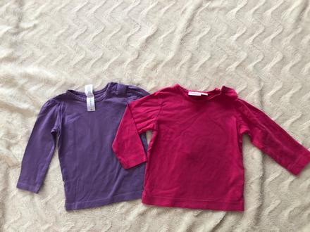 2 trička dlouhý rukáv velikost 74 až 80, h&m,74