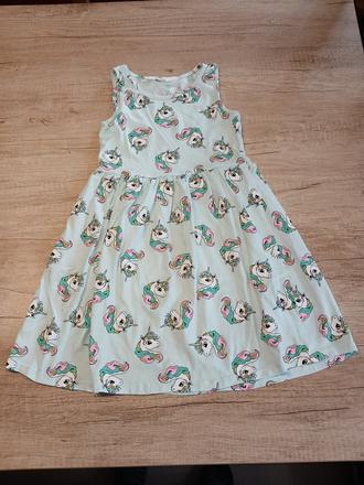 Letní šaty jednorožec hm vel. 122/128, h&m,122