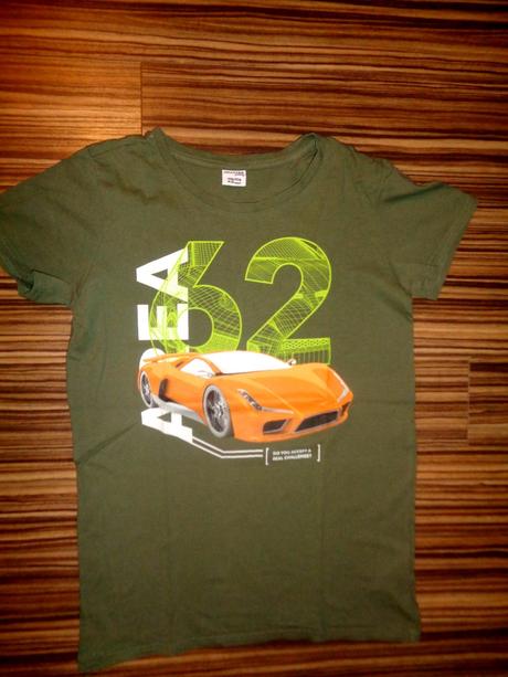 Krásné khaki tričko s autem 170/176, chapter young,170