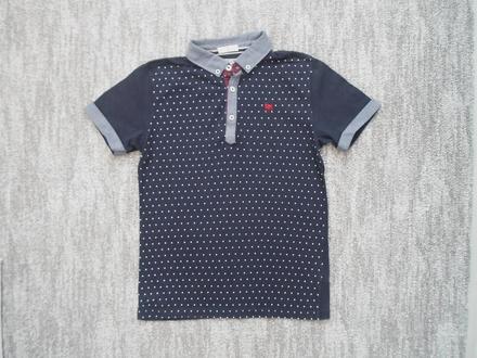 Modré tričko triko s límečkem polo, 140