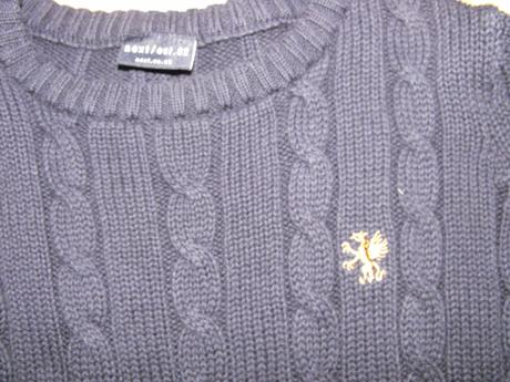 Modrý vrkôčikový pulóver next, next,128