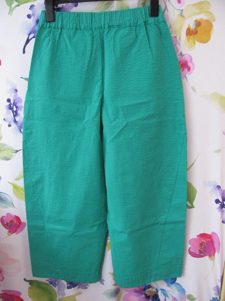 Oversize elas. bavlněné 7/8 zelené kalhoty brava, 38
