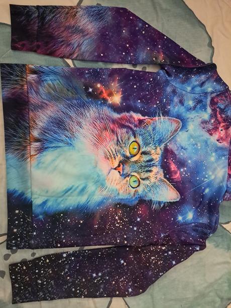 Mikina noční obloha + kočka, 146