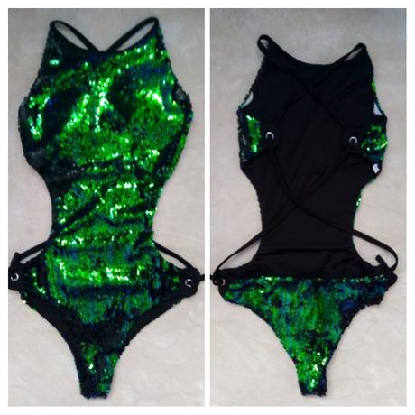 Jednodílné plavky s flitry vel."s/m", m