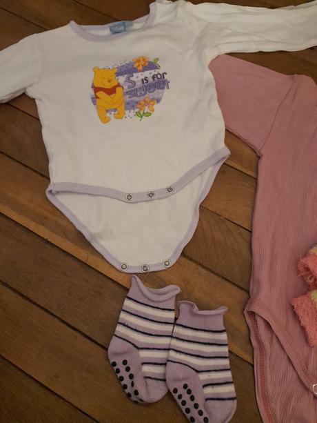 Mix oblečení na holku, balík věcí na miminko, body, 68–80