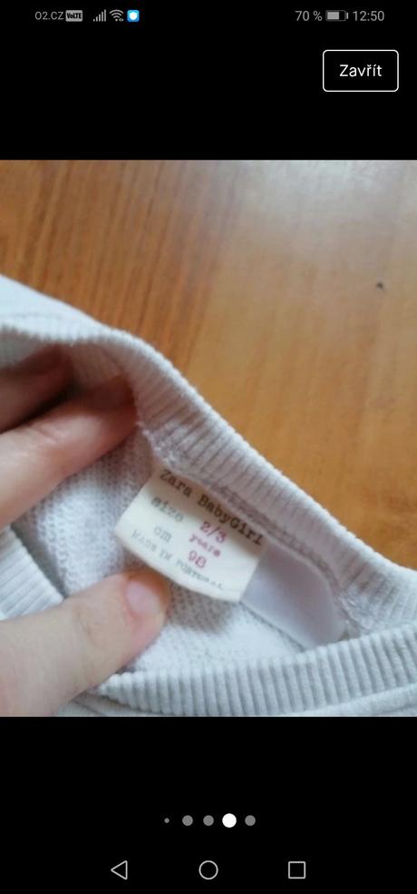Dětská bílá mikina, zara baby girl, zara,98