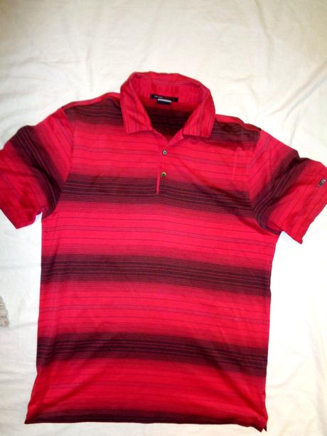 Luxusní pruhované červené tričko s límečkem, nike,m